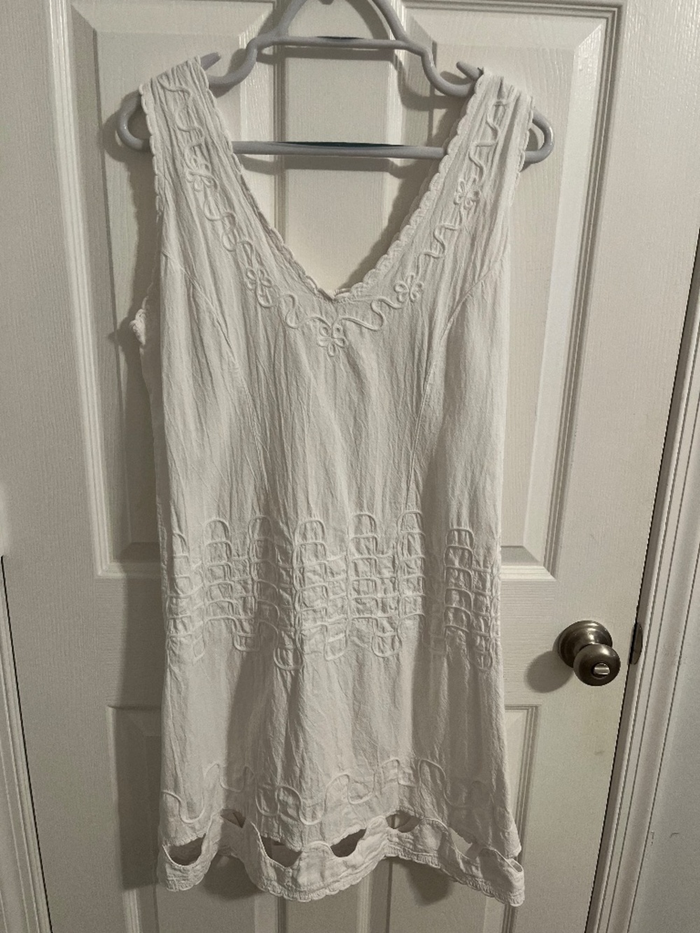 White Cotton Summer Beach Dress